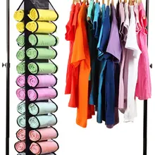 Wardrobe Transparent Storage Bag 24 Cells Yoga Legging Clothes Holder Pants Shirt Hanging Organizer Towel Roll Underwear Hanger