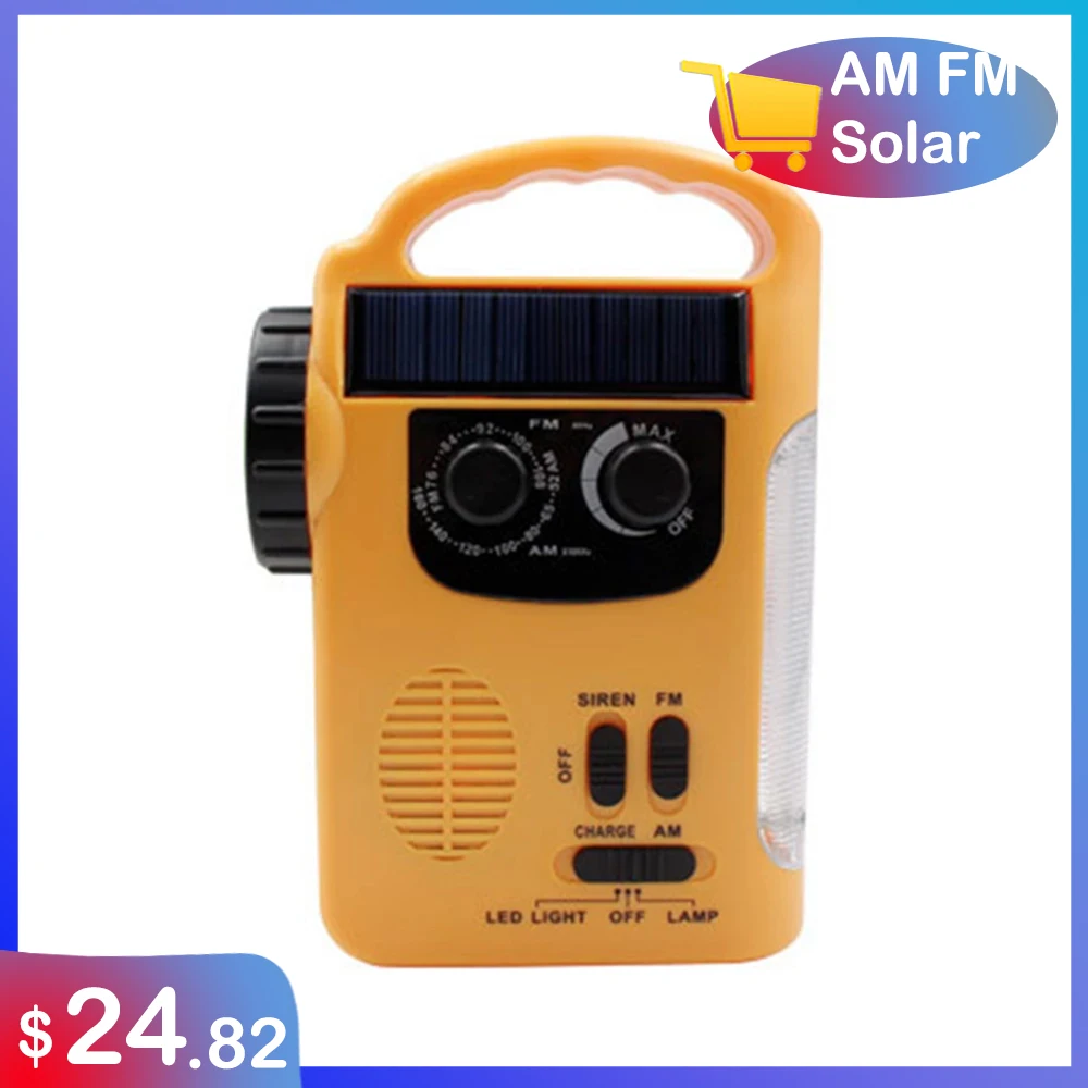 

RD339 1000mAh Solar Radio Power Bank Protable Emergency Radios Multifunction Weather Receiver with LED Flashlight for Outdoors