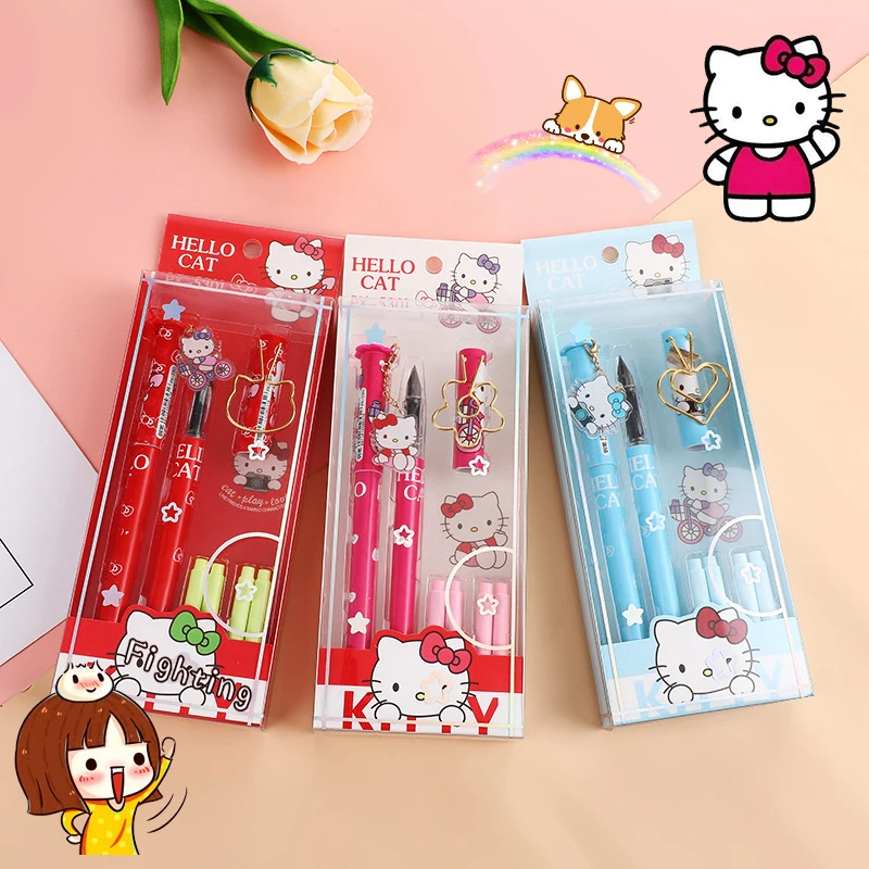 Ручка перьевая кавайная Sanrio Hello Kittys, аниме ручка с милым рисунком для офиса, детей, учеников, аксессуары для детей, 2 шт./1 комплект
Ручка перьевая кавайная Sanrio Hello Kittys, аниме ручка с милым рисунком для офиса, детей, учеников, аксессуары для детей, 2 шт./1 комплект