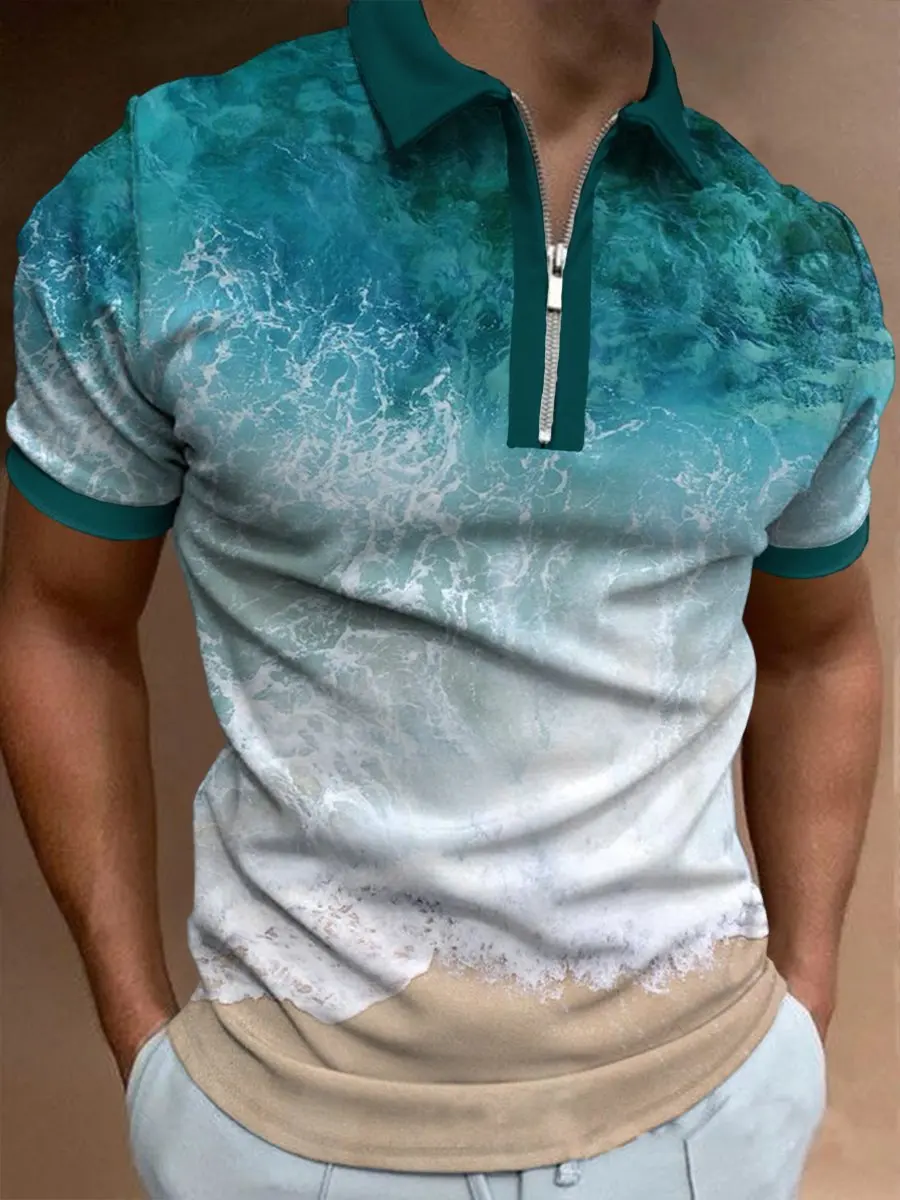 Men's Casual Stripe Pattern Print Short Sleeve Zipper Polo Shirt 2023 Brand Men Short-Sleeved Summer Shirt Clothing
Men's Casual Stripe Pattern Print Short Sleeve Zipper Polo Shirt 2023 Brand Men Short-Sleeved Summer Shirt Clothing