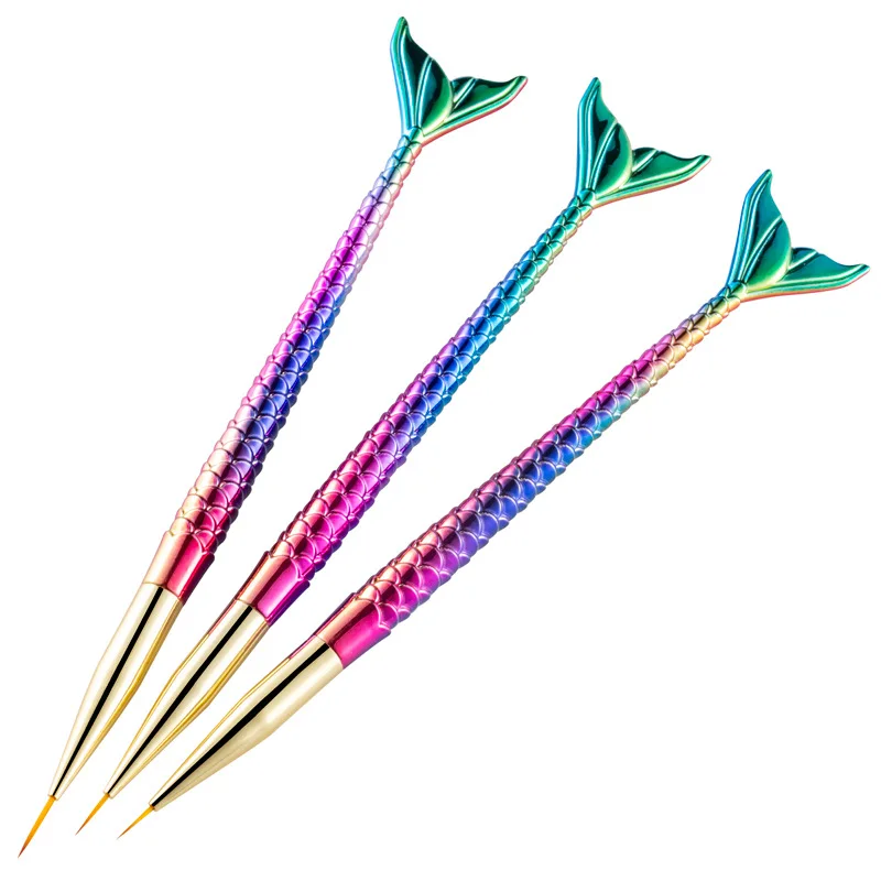 3Pcs Mermaid Handle Nail Art French Stripe Lines Liner Painting Brush Pattern DIY Design Painting Drawing Pen Manicure Tool
3Pcs Mermaid Handle Nail Art French Stripe Lines Liner Painting Brush Pattern DIY Design Painting Drawing Pen Manicure Tool