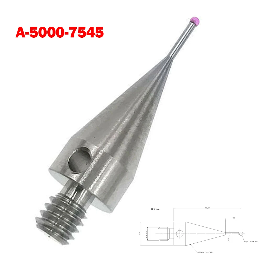 CMM Touch Probe M4 Thread Stylus 1mm Ball 20mm Length A-5000-7545 0.0394" Gem Ball CMM Stylus 20mm Length
CMM Touch Probe M4 Thread Stylus 1mm Ball 20mm Length A-5000-7545 0.0394" Gem Ball CMM Stylus 20mm Length