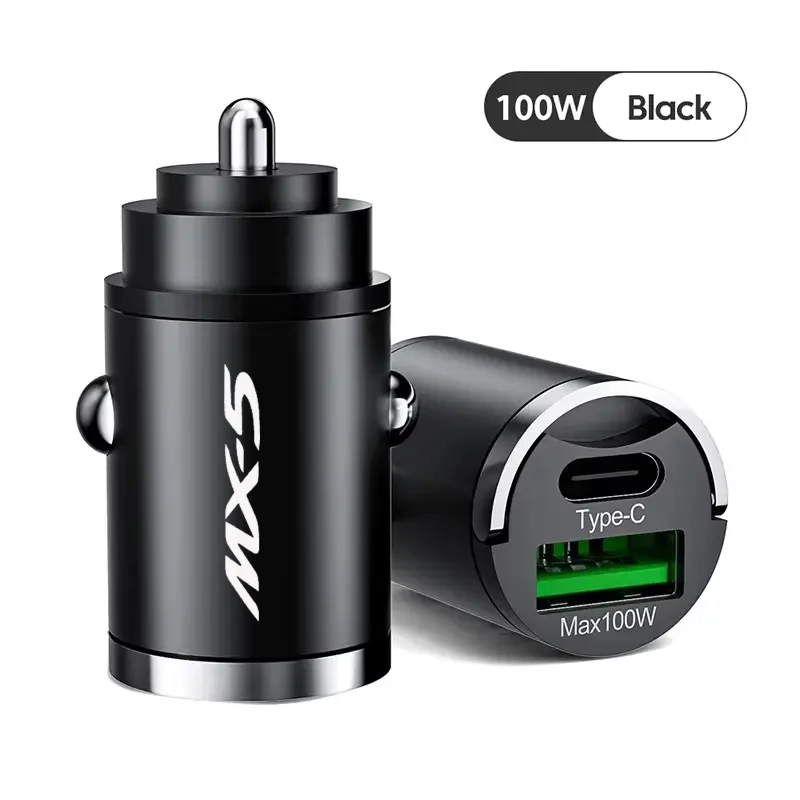 Автомобильное зарядное устройство 100 Вт, зажигалка PD, быстрая зарядка, любой мобильный телефон для Mazda MX-5 Miata NA NB NC ND GJ CX-5 CX5 KE KF, автомобильные аксессуары 
Автомобильное зарядное устройство 100 Вт, зажигалка PD, быстрая зарядка, любой мобильный телефон для Mazda MX-5 Miata NA NB NC ND GJ CX-5 CX5 KE KF, автомобильные аксессуары