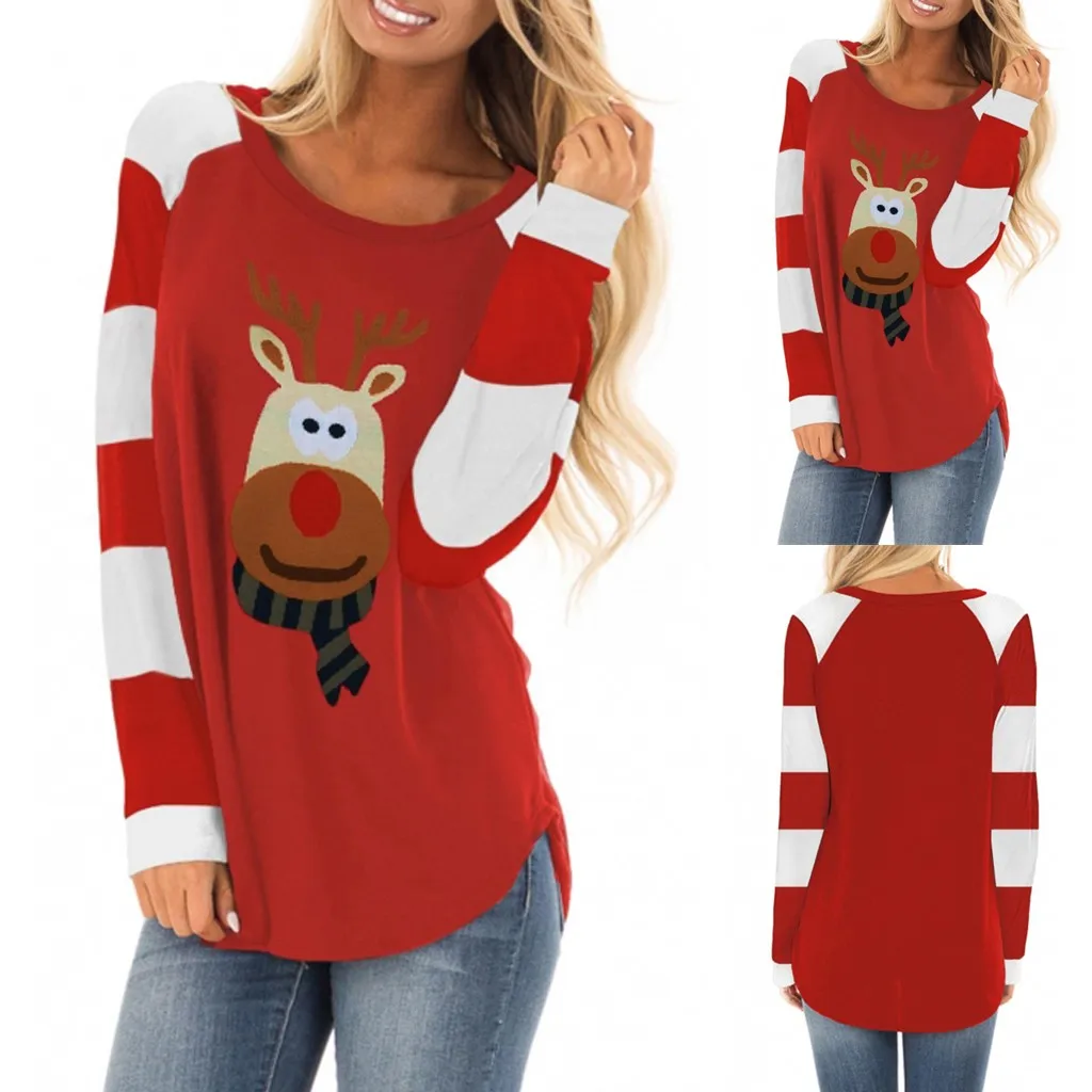 Women Christmas Print Long Sleeve Splicing Casual Tops Patchwork Shirts Tops Ladies Long Sleeve Tunics Basics Womens Shorts
Women Christmas Print Long Sleeve Splicing Casual Tops Patchwork Shirts Tops Ladies Long Sleeve Tunics Basics Womens Shorts