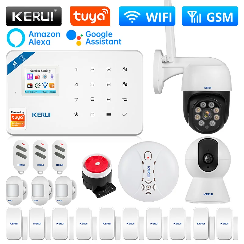 KERUI W181 Alarm System Tuya Smart WIFI GSM Alarm Support Alexa Motion Sensor Door Sensor Detector Siren IP Camera
KERUI W181 Alarm System Tuya Smart WIFI GSM Alarm Support Alexa Motion Sensor Door Sensor Detector Siren IP Camera