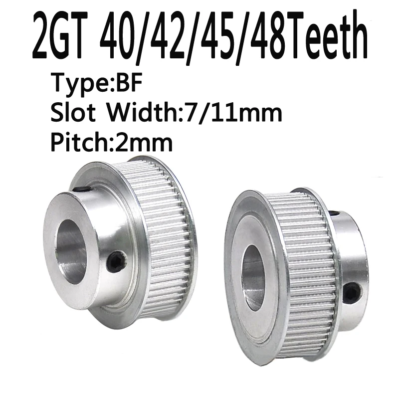 

Зубчатый шкив типа BF, 40/42/45/48 зубьев, 2GT, синхронное колесо с руководителем для ремня ГРМ GT2, ширина 6/10 мм, отверстие 6-25 мм, детали для ЧПУ