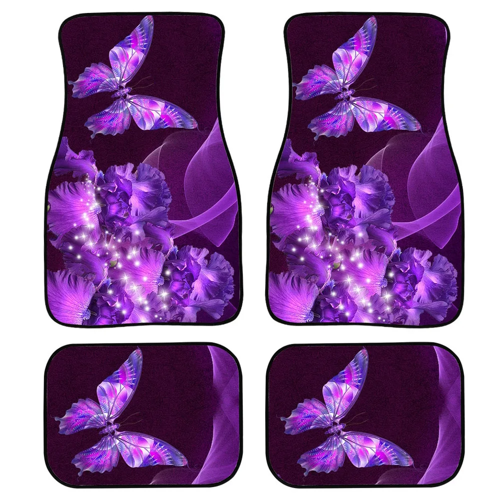Nordic temperament printing butterfly pattern car accessories four-piece car foot mat customization
Nordic temperament printing butterfly pattern car accessories four-piece car foot mat customization