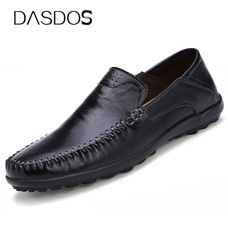 

Genuine Leather Men Doug Shoes Luxury Brand 2022 Casual Slip on Formal Loafers Moccasins Italian Black Male Driving Shoes 38-47