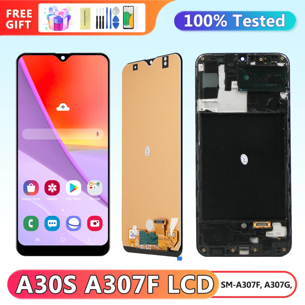 ЖК-дисплей A30S tft для Samsung Galaxy A30s A307 A307F A307G, цифровой сенсорный экран с рамкой для замены
ЖК-дисплей A30S tft для Samsung Galaxy A30s A307 A307F A307G, цифровой сенсорный экран с рамкой для замены