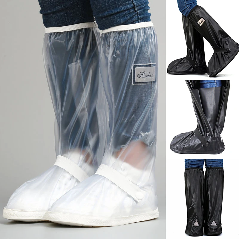 

Universal Long Tube Waterproof Shoe Cover Waterproof Relectors Rain Boots White Black Reusable Men Women Outdoor Wear Rain Boots