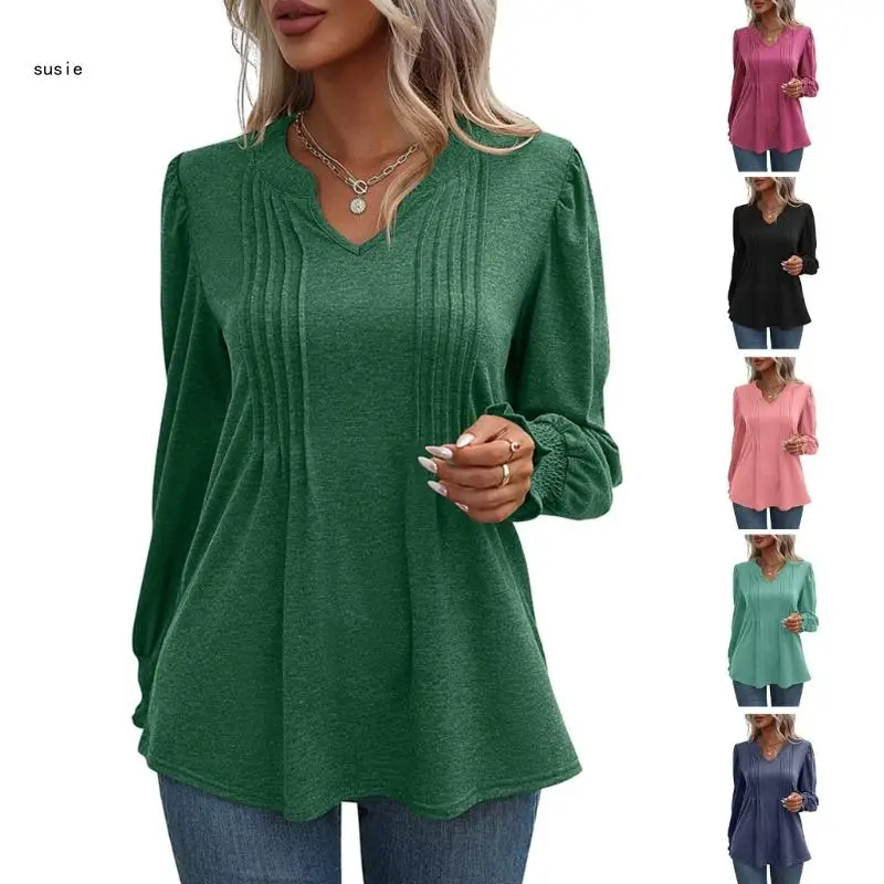 X7YA Trendy V Neck Long Puff Sleeve Shirt Women Pleated Tees Perfect for All Seasons
X7YA Trendy V Neck Long Puff Sleeve Shirt Women Pleated Tees Perfect for All Seasons