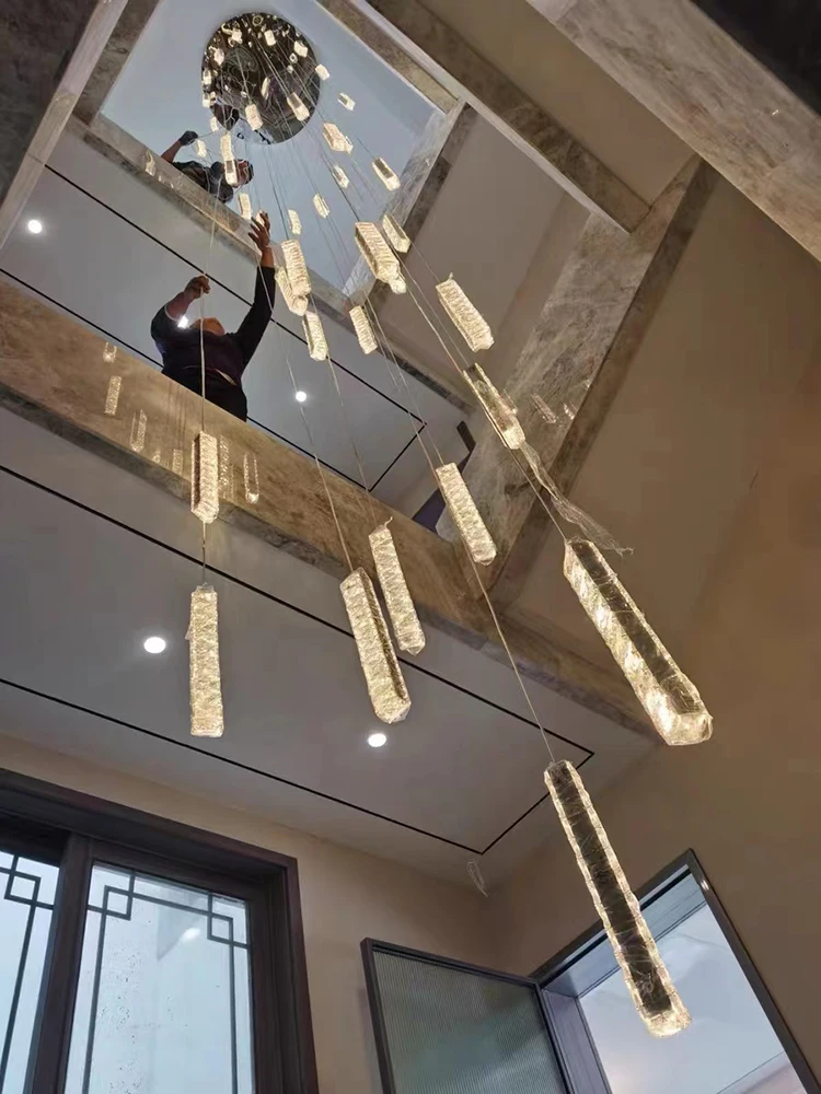 Modern LED Crystal Chandelier K9 Crystal Stair Light Silver/Gold Double Spiral Staircase Living Room Dining Room Chandelier
Modern LED Crystal Chandelier K9 Crystal Stair Light Silver/Gold Double Spiral Staircase Living Room Dining Room Chandelier