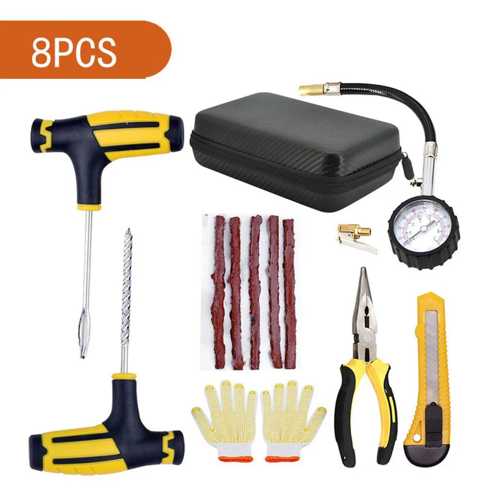 Car Tire Repair Vacuum Tire Repair Tool Kit With Rubber Strips Tubeless Tyre Puncture Studding Plug Set for Truck Motorcycle
Car Tire Repair Vacuum Tire Repair Tool Kit With Rubber Strips Tubeless Tyre Puncture Studding Plug Set for Truck Motorcycle