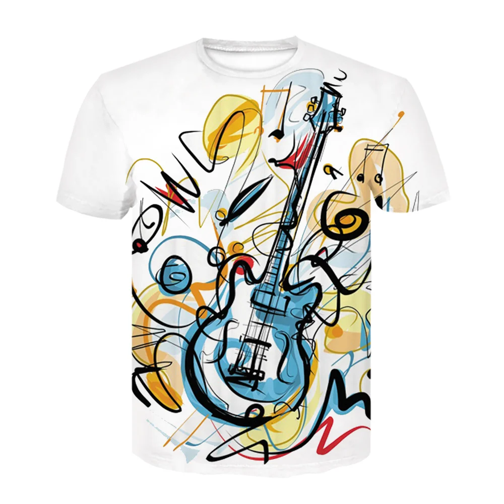 New Rock Music Guitar 3d Printing T-shirt Summer Men/women Short-sleeved Fashion Street Style Sports Lightweight Breathable Tops
New Rock Music Guitar 3d Printing T-shirt Summer Men/women Short-sleeved Fashion Street Style Sports Lightweight Breathable Tops