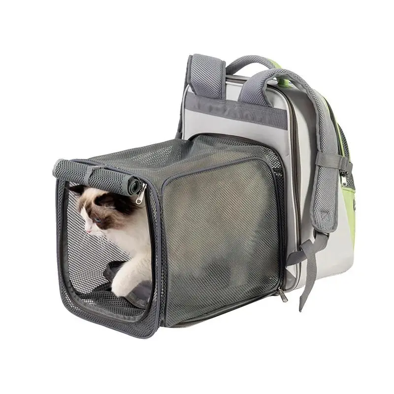 

Expandable Cat Backpack Mesh Pet Backpack Collision Color Ventilated Foldable Puppy Backpack Carrier For Travel Hiking Walking