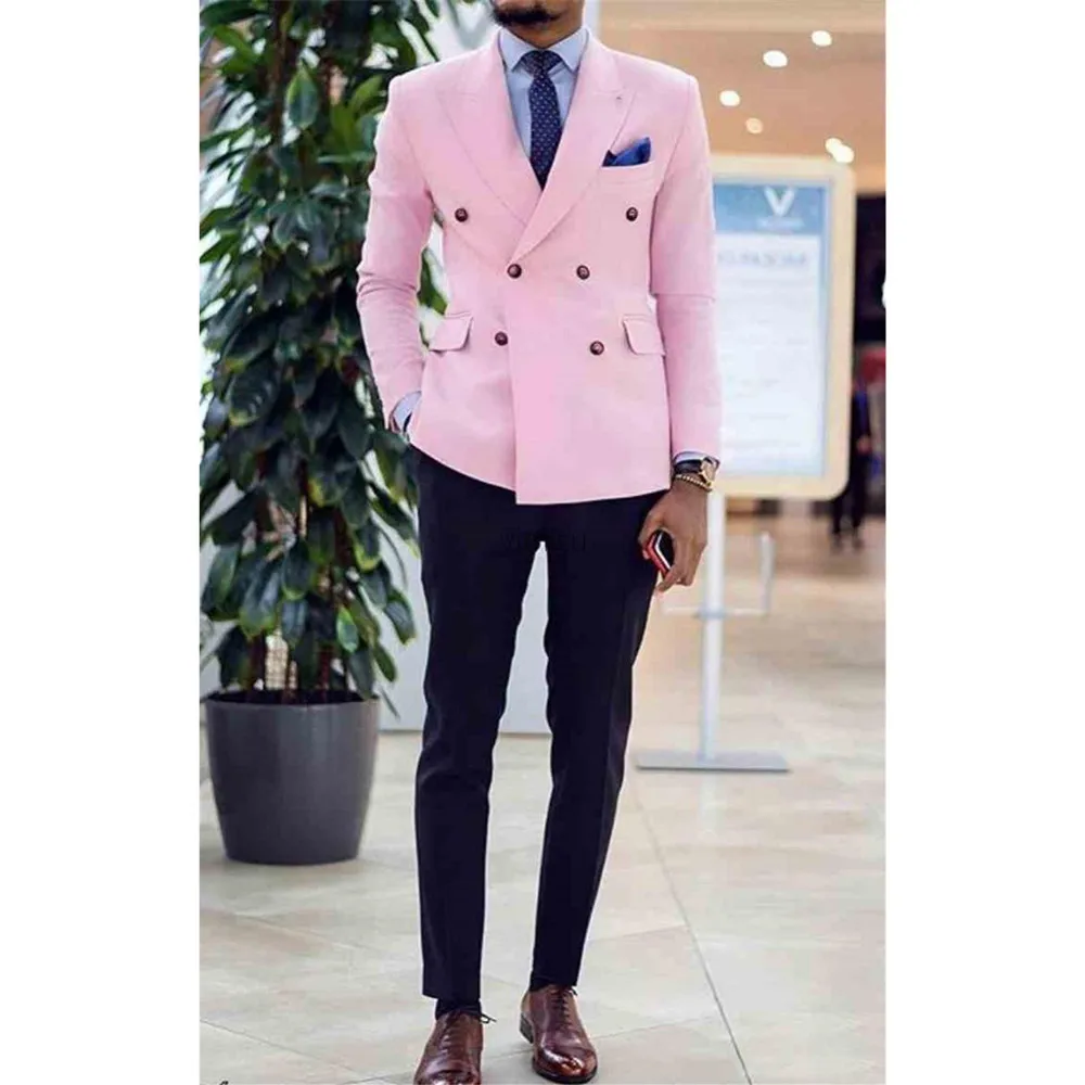 Summer Pink Men Suits Peak Lapel Double Breasted Prom Suits Slim Fit Men Tuxedos Groom Wedding Suits for Best Men 2 Pieces Suit
Summer Pink Men Suits Peak Lapel Double Breasted Prom Suits Slim Fit Men Tuxedos Groom Wedding Suits for Best Men 2 Pieces Suit