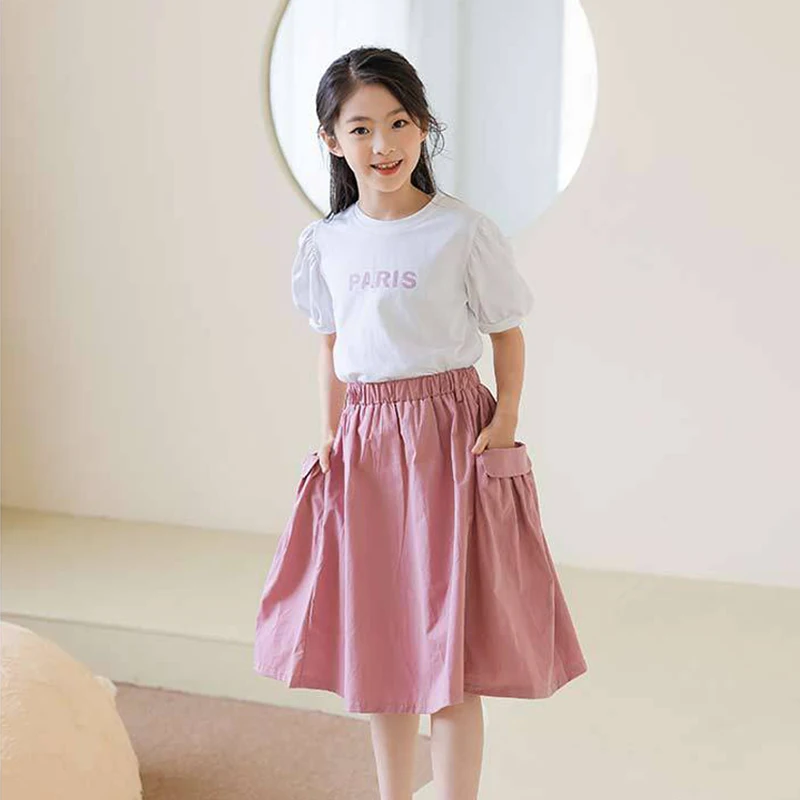 Girls Skirts Clothes Set 8 10 years Summer Cotton 2 pieces Short Sleeve T-shirt Suits Fashion Casual Teenage Girls Outfits
Girls Skirts Clothes Set 8 10 years Summer Cotton 2 pieces Short Sleeve T-shirt Suits Fashion Casual Teenage Girls Outfits