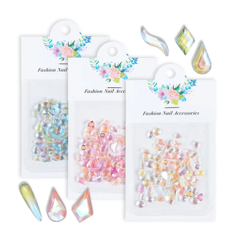 100PCS/Pack Mixed Shapes Transparent Aurora Nail Rhinestones Flatback Nails Art Decoration Accessories Manicure Decor Supplies
100PCS/Pack Mixed Shapes Transparent Aurora Nail Rhinestones Flatback Nails Art Decoration Accessories Manicure Decor Supplies