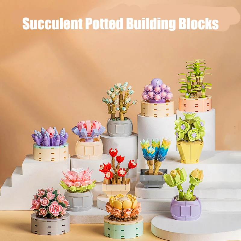 Succulents Potted Table Top Ornaments Montessori Building Blocks Construction Toys For Children Boy Kids Adults Constructor Gift
Succulents Potted Table Top Ornaments Montessori Building Blocks Construction Toys For Children Boy Kids Adults Constructor Gift