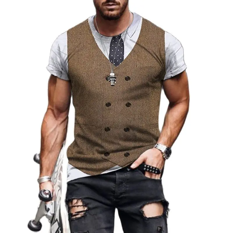 Summer Funny Fake Suit Jacket 3D Print Men's T-shirts Fashion Trendy Casual Sweatshirt Boy Personalized Casual Short Sleeve Tops
Summer Funny Fake Suit Jacket 3D Print Men's T-shirts Fashion Trendy Casual Sweatshirt Boy Personalized Casual Short Sleeve Tops