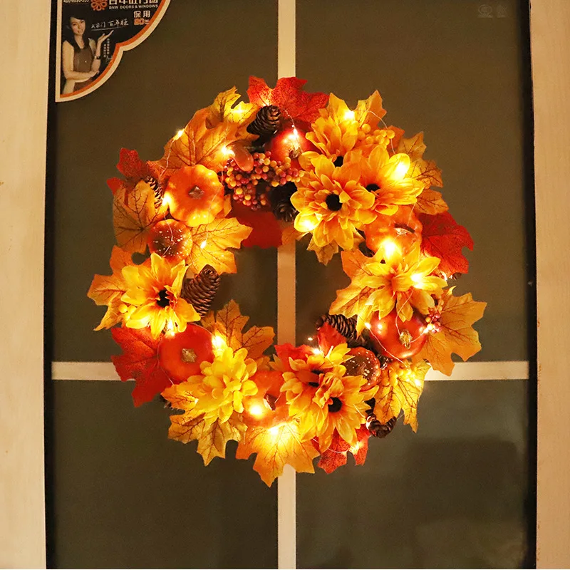 Fall Wreaths for Front Door 45cm Autumn Wreath with Berry Pumpkin Maple Leaves Thanksgiving Harvest Festival Decoration
Fall Wreaths for Front Door 45cm Autumn Wreath with Berry Pumpkin Maple Leaves Thanksgiving Harvest Festival Decoration