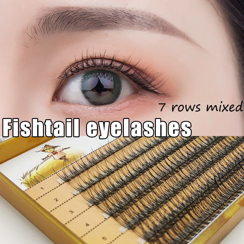 Seven rows of assembled natural false eyelashes hand-knitted eyelashes makeup false eyelashes grafted fishtail eyelashes
Seven rows of assembled natural false eyelashes hand-knitted eyelashes makeup false eyelashes grafted fishtail eyelashes