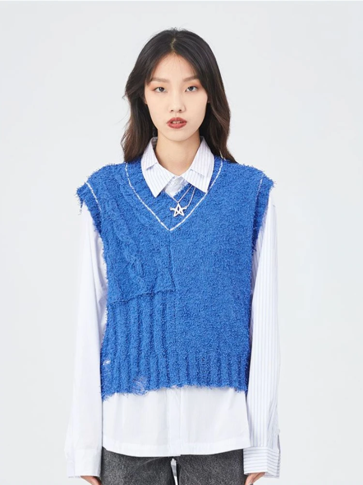 V Neck Sleeveless Sweater Vest Solid Spring Autumn All Match Jumpers Women Female Slim Vintage Elegant Knitted Crop Tops 2022
V Neck Sleeveless Sweater Vest Solid Spring Autumn All Match Jumpers Women Female Slim Vintage Elegant Knitted Crop Tops 2022