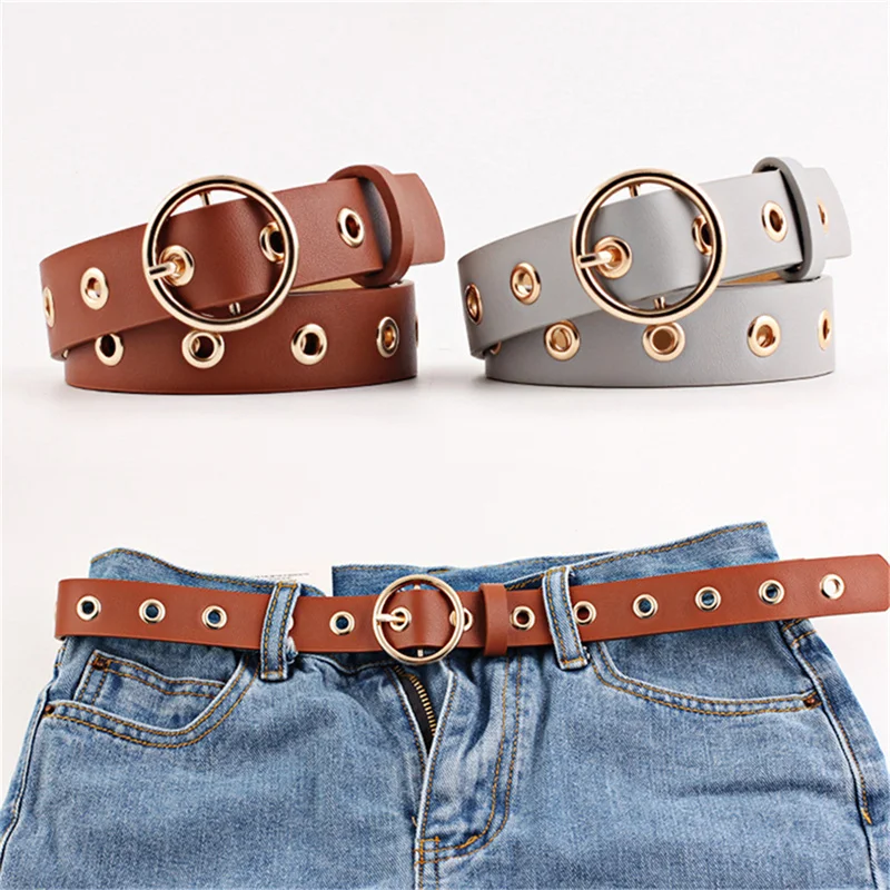 Women Belt Round Buckle Fashion Leather Belt for Women Black Pink White Blue Red Ladies Accessories Belts 103cm
Women Belt Round Buckle Fashion Leather Belt for Women Black Pink White Blue Red Ladies Accessories Belts 103cm