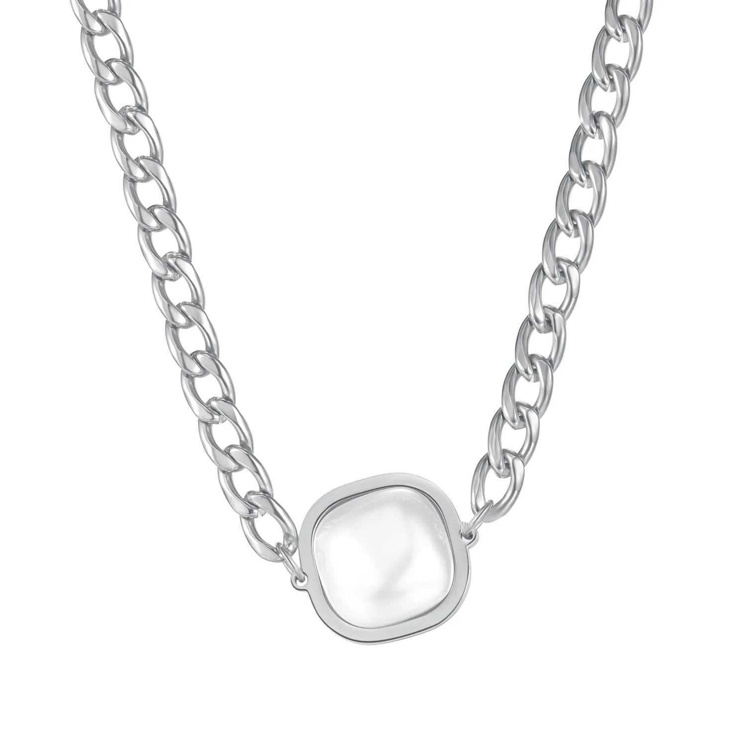 Personality Design Cold Wind Thick Chain Geometric Pearl Stainless Steel Necklace Clavicle Chain Female
Personality Design Cold Wind Thick Chain Geometric Pearl Stainless Steel Necklace Clavicle Chain Female
