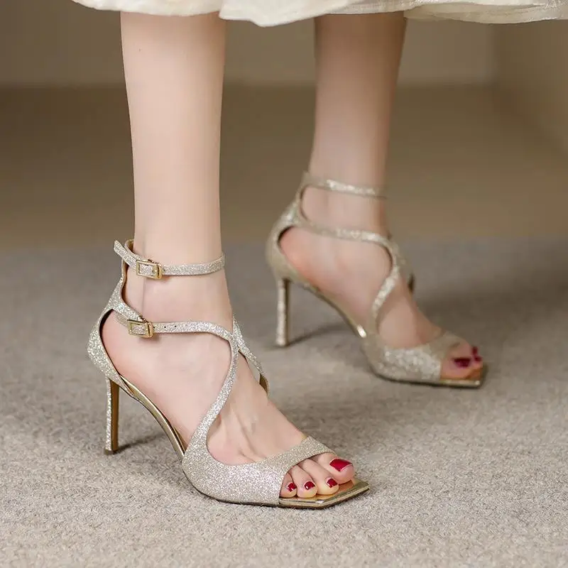 Square Toe High Heels Leather Cross Straps Summer Roman Open-toe Sexy Sandals for Women
Square Toe High Heels Leather Cross Straps Summer Roman Open-toe Sexy Sandals for Women
