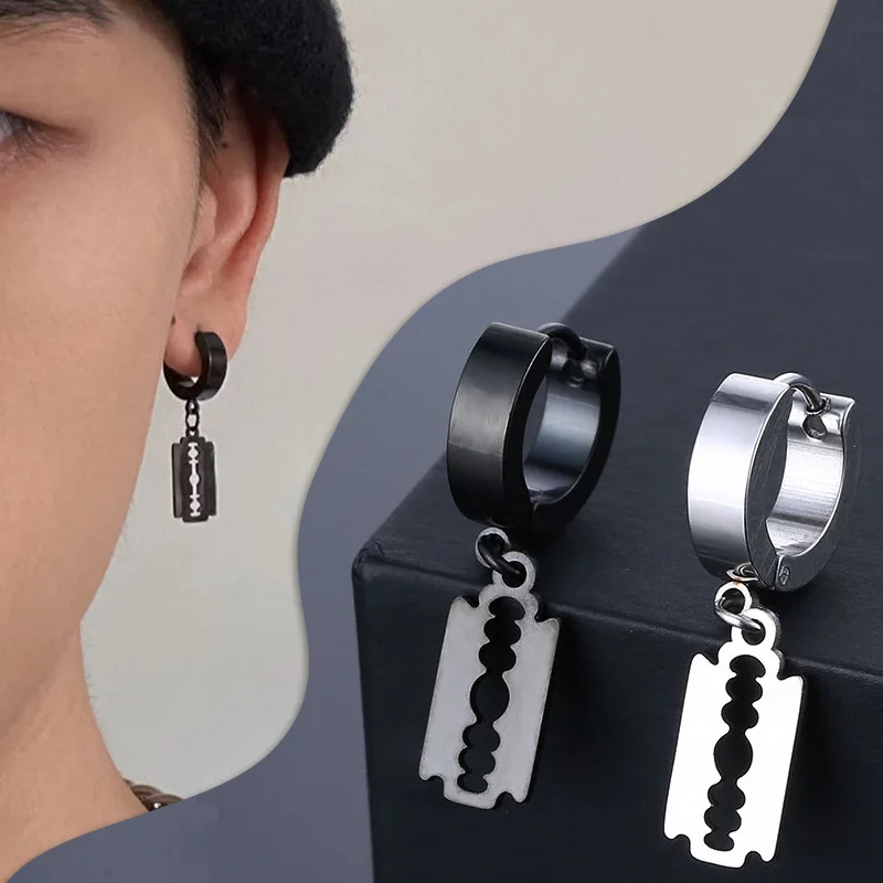Creative Blade Stainless Steel Earrings Men's Women's Ring Pierced Blade Earrings Punk Gothic Hip Hop Earrings Jewelry Gifts
Creative Blade Stainless Steel Earrings Men's Women's Ring Pierced Blade Earrings Punk Gothic Hip Hop Earrings Jewelry Gifts
