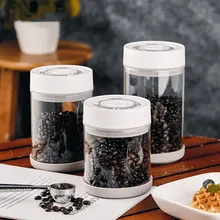 Electric Vacuum Sealed Jar Coffee Bean Glass Container Kitchen Snacks Tea Food Moisture-proof Mildew-proof Exhaust Storage