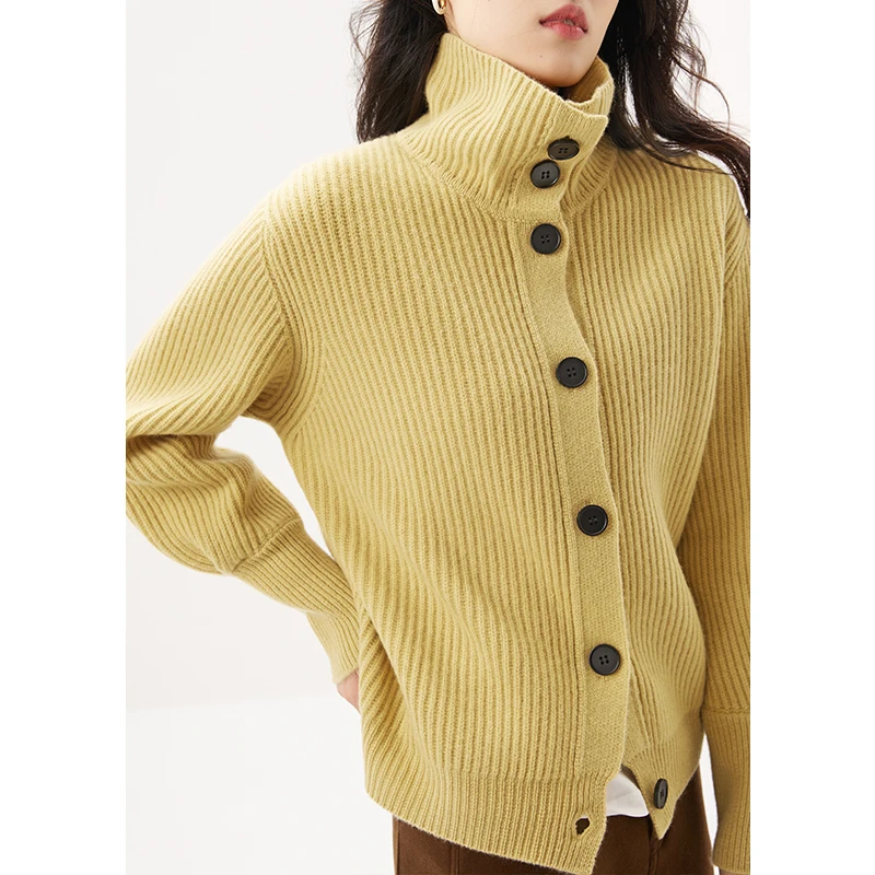 Stand Collar Design Fashion High Quality 100% Wool Sweater Women Single Breasted Thick Long Sleeve Top Sweaters for Women
Stand Collar Design Fashion High Quality 100% Wool Sweater Women Single Breasted Thick Long Sleeve Top Sweaters for Women