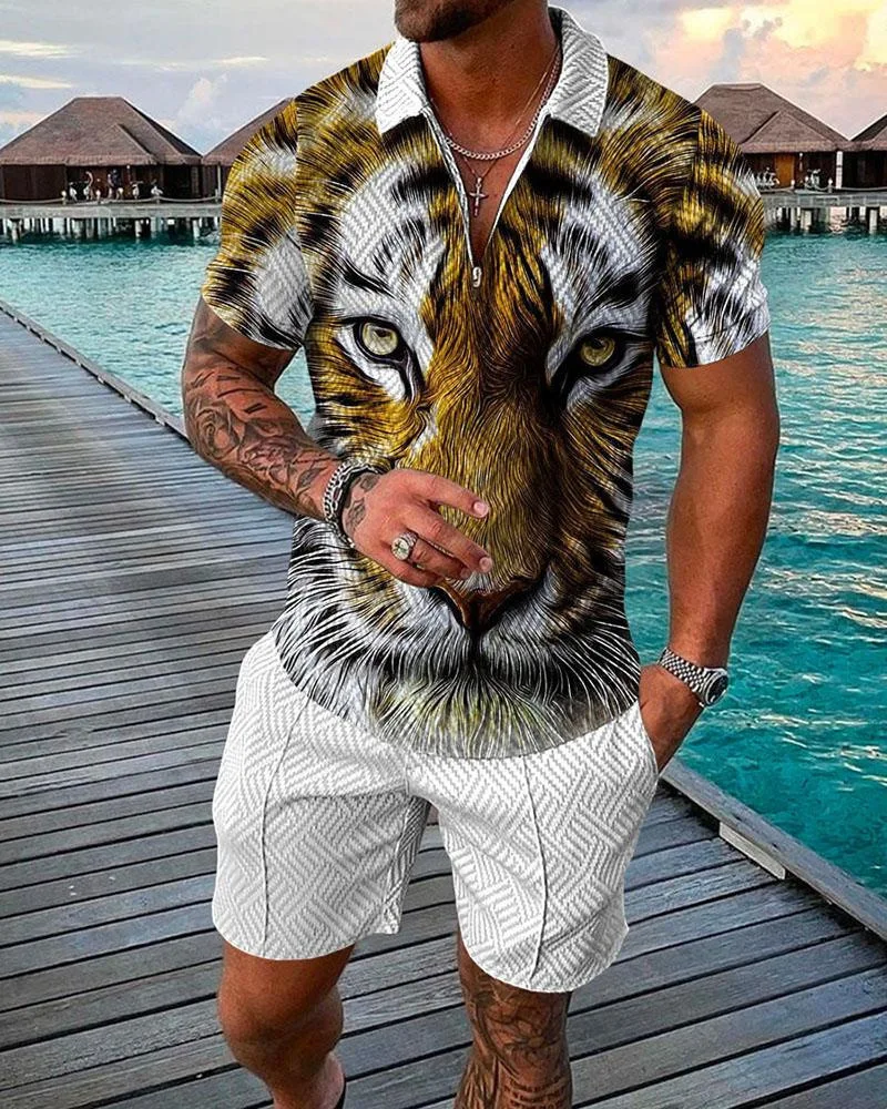 3D Print Zip-Up Polo Set For Men Shirt and Shorts Sets Casual Short Sleeve Zip-Up Polos Set Fashion Daily Wear Men's Casual
3D Print Zip-Up Polo Set For Men Shirt and Shorts Sets Casual Short Sleeve Zip-Up Polos Set Fashion Daily Wear Men's Casual