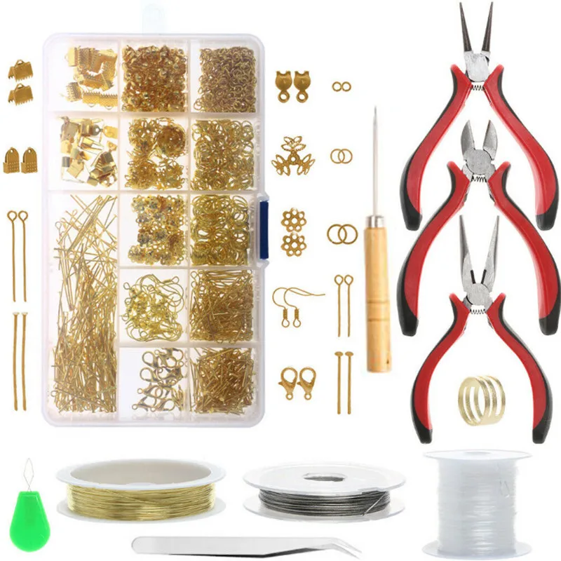 Jewelry Findings Set Alloy Accessories Jewelry Making Tools Copper Wire OpenJump Rings Earring Hook Jewelry Making Supplies Kit
Jewelry Findings Set Alloy Accessories Jewelry Making Tools Copper Wire OpenJump Rings Earring Hook Jewelry Making Supplies Kit