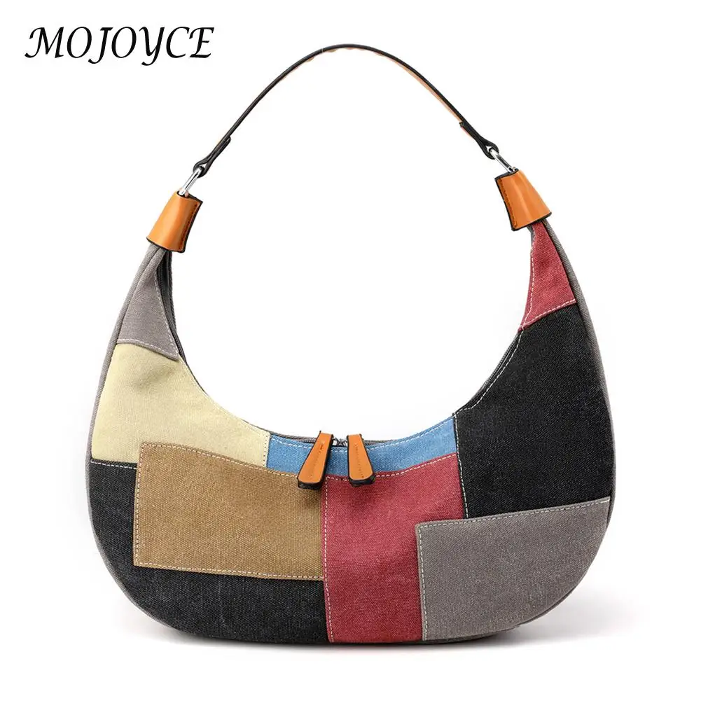 Fashion Colorful Hit Color Shoulder Bag Women Splicing Canvas Purse Shopping Top-Handle Bags Female Underarm Handbags for Travel
Fashion Colorful Hit Color Shoulder Bag Women Splicing Canvas Purse Shopping Top-Handle Bags Female Underarm Handbags for Travel