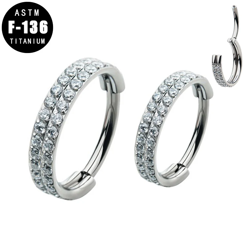 ASTM F136 Titanium Piercing Nose Ring Septum Clicker Outward Facing Double Row Zircon Ear Tragus Cartilage Helix Earring Jewelry
ASTM F136 Titanium Piercing Nose Ring Septum Clicker Outward Facing Double Row Zircon Ear Tragus Cartilage Helix Earring Jewelry