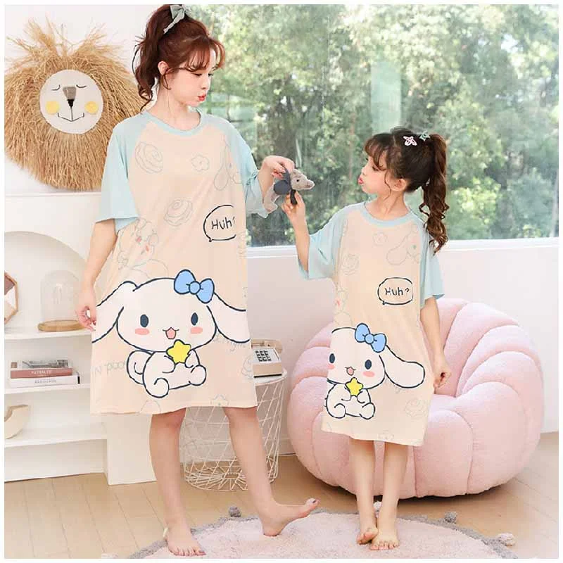 Sanrioed Anime Figures Cinnamoroll Kuromi Cartoon Cute Children Adult Home Clothing Pajamas Girls Summer Skirt Nightgown
Sanrioed Anime Figures Cinnamoroll Kuromi Cartoon Cute Children Adult Home Clothing Pajamas Girls Summer Skirt Nightgown