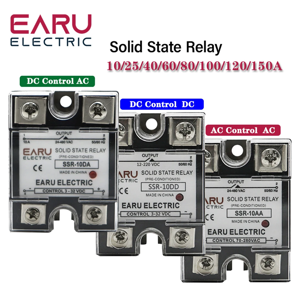 

SSR-25DA SSR-40DA SSR-40AA SSR-40DD SSR 10A 25A 40A 60A 80A 100A DD DA AA Solid State Relay Module for PID Temperature Control
