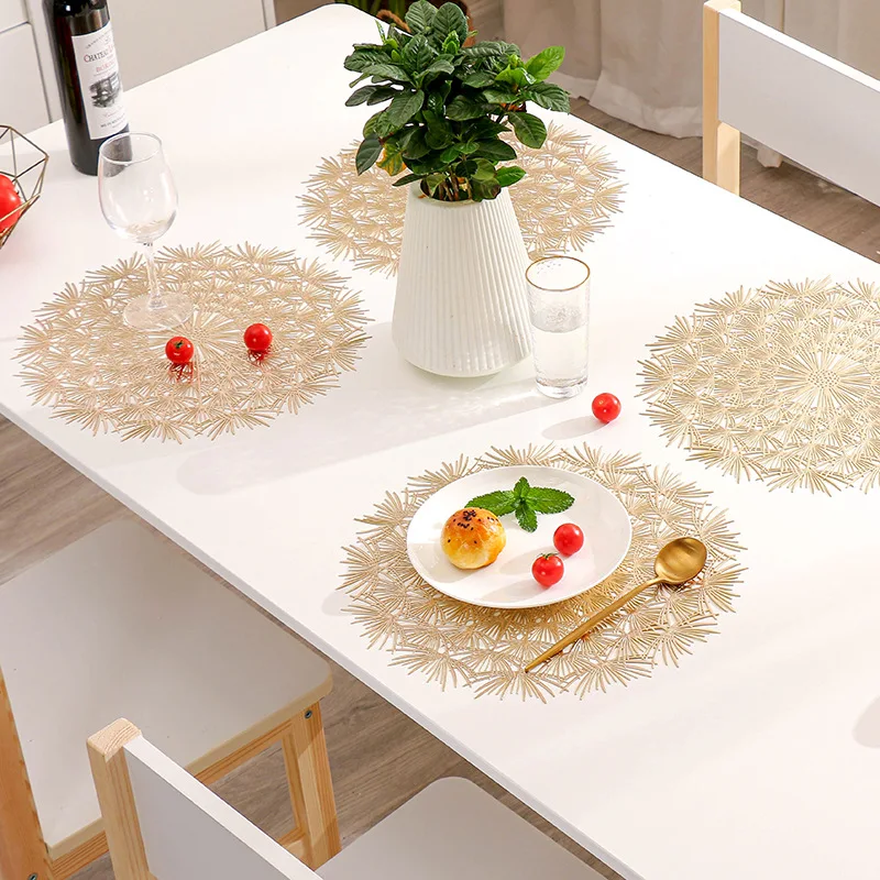 Round Placemats Restaurant Hollow PVC Coasters Decoration Meal Bowl Mats Anti-hot Dining Table Mat Steak Plate Pad Decor
Round Placemats Restaurant Hollow PVC Coasters Decoration Meal Bowl Mats Anti-hot Dining Table Mat Steak Plate Pad Decor