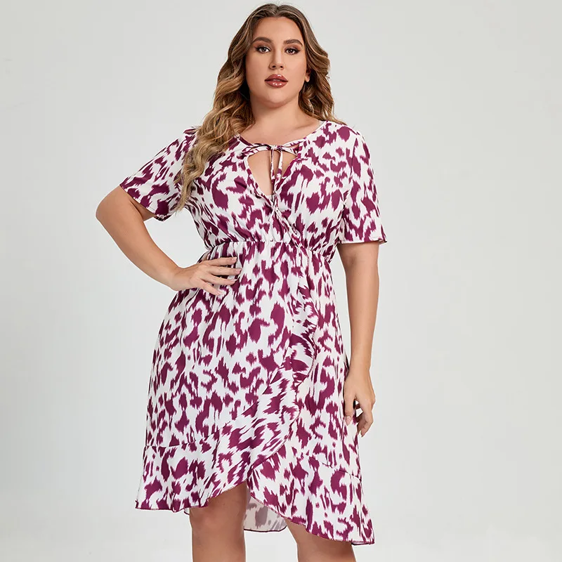 Summer Casual Leopard Print Dress Female Fashion Short Sleeve V Neck A-Line Dress Women Ruffled Bohemian Beach Dresses Vestidos
Summer Casual Leopard Print Dress Female Fashion Short Sleeve V Neck A-Line Dress Women Ruffled Bohemian Beach Dresses Vestidos