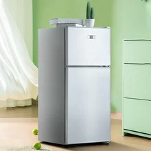 Household Double Door Mini Refrigerator Single Refrigerated Freezer Dormitory Rental Energy Saving Large Capacity 220V