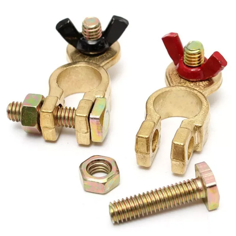 NEW2023 2pcs Positive & Nagative Auto Battery Terminal Connector Battery Quick Release Battery Clamps Brass Connector Car Ac 
NEW2023 2pcs Positive & Nagative Auto Battery Terminal Connector Battery Quick Release Battery Clamps Brass Connector Car Ac