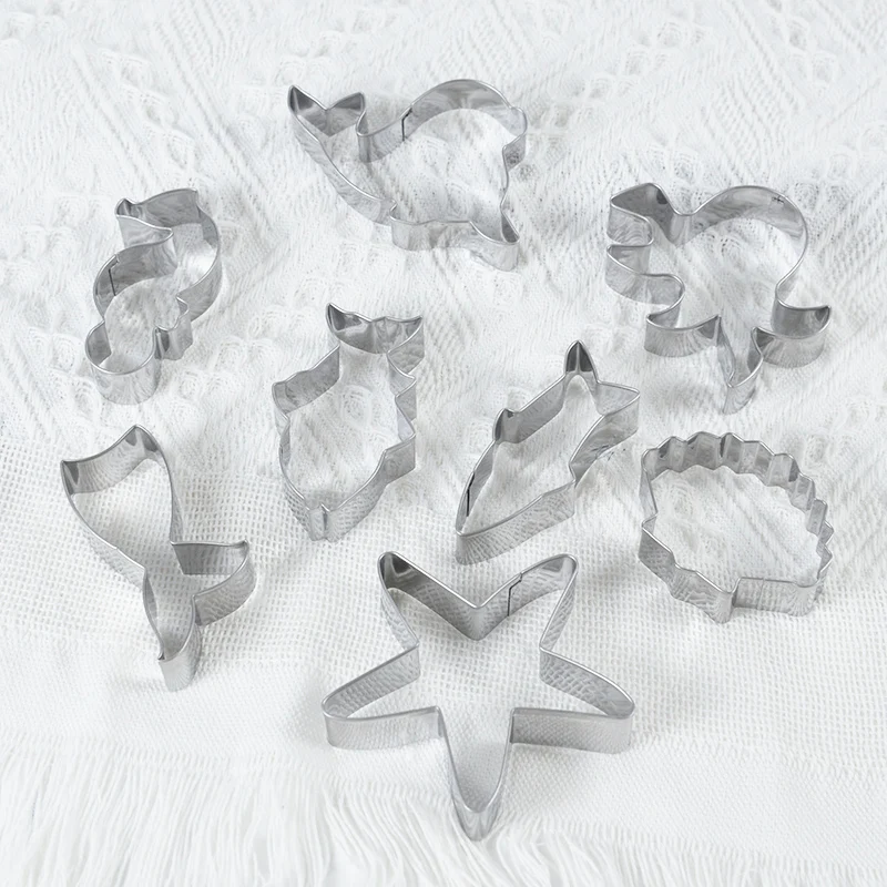 8pcs Stainless Steel Sea Animal Biscuit Mould DIY Ocean Fish Star Shell Baking Tool Set Party Birthday Baby Shower Pastry Decor
8pcs Stainless Steel Sea Animal Biscuit Mould DIY Ocean Fish Star Shell Baking Tool Set Party Birthday Baby Shower Pastry Decor