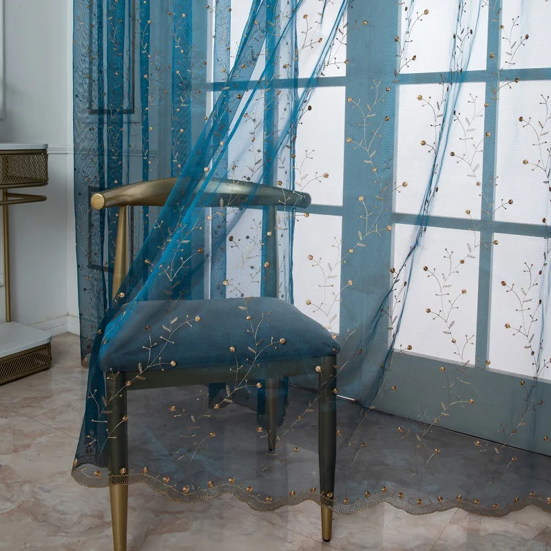 Blue Embroidered Sheer Curtains for Bedroom Living Room for Decoration Window Voiles Tulle Curtain
Blue Embroidered Sheer Curtains for Bedroom Living Room for Decoration Window Voiles Tulle Curtain