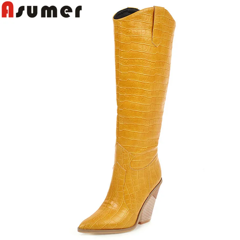 ASUMER 2023 Size 34-48 New Pointed Toe Microfiber Knee High Boots Slip On Plush Winter Boots Women Thick High Heels Shoes
ASUMER 2023 Size 34-48 New Pointed Toe Microfiber Knee High Boots Slip On Plush Winter Boots Women Thick High Heels Shoes