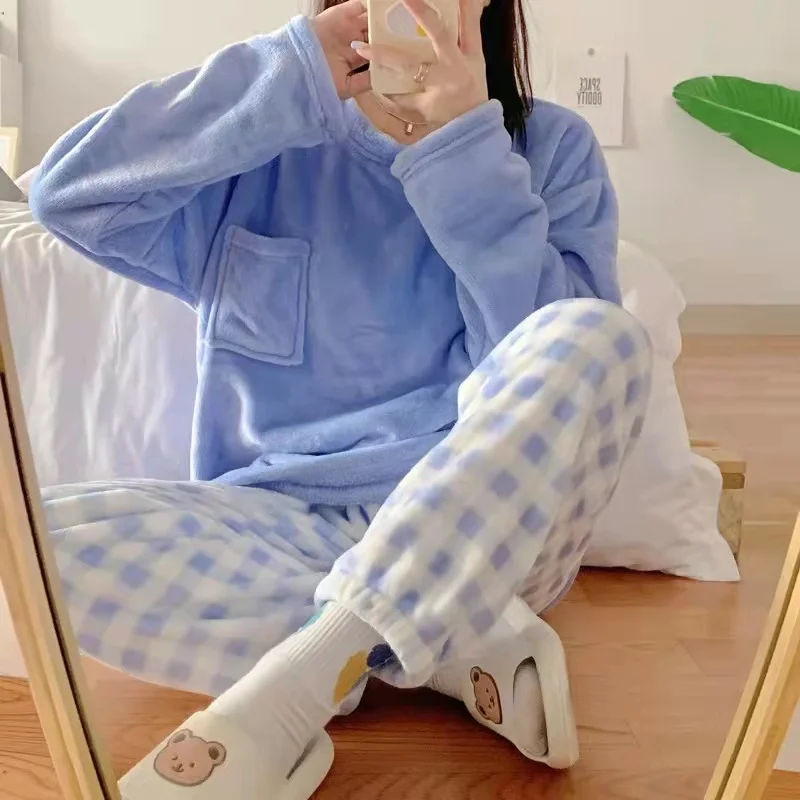 Yasuk Spring Winter Fashion Women's Casual Lovely Solid Warm Soft Sleepwear Nightgow Loose Pajamas With Pants Flannel Pullover
Yasuk Spring Winter Fashion Women's Casual Lovely Solid Warm Soft Sleepwear Nightgow Loose Pajamas With Pants Flannel Pullover