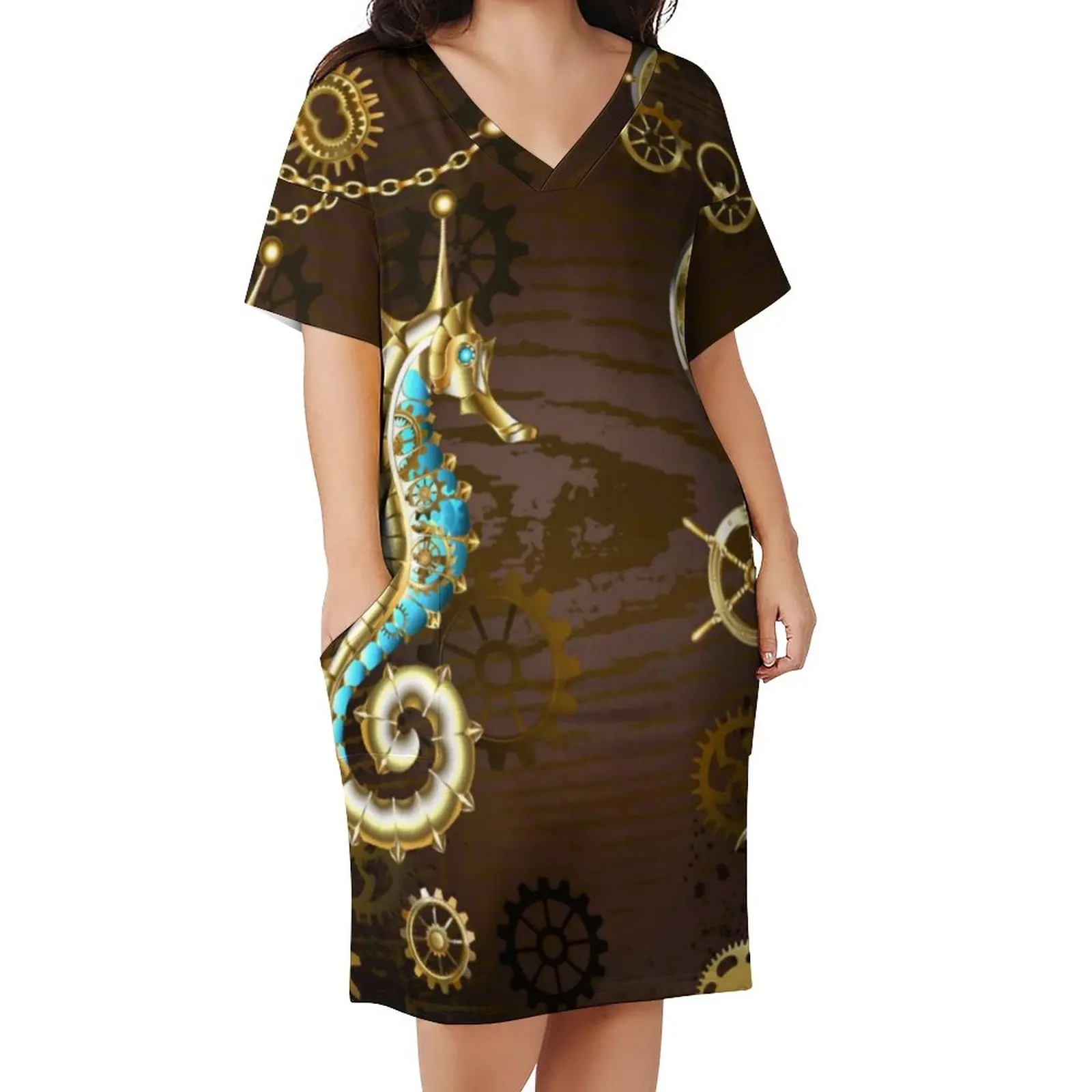 Golden Steampunk Casual Dress Spring Wooden With Mechanical Seahorse Cute Dresses Ladies Graphic Aesthetic Dress Plus Size 5XL
Golden Steampunk Casual Dress Spring Wooden With Mechanical Seahorse Cute Dresses Ladies Graphic Aesthetic Dress Plus Size 5XL