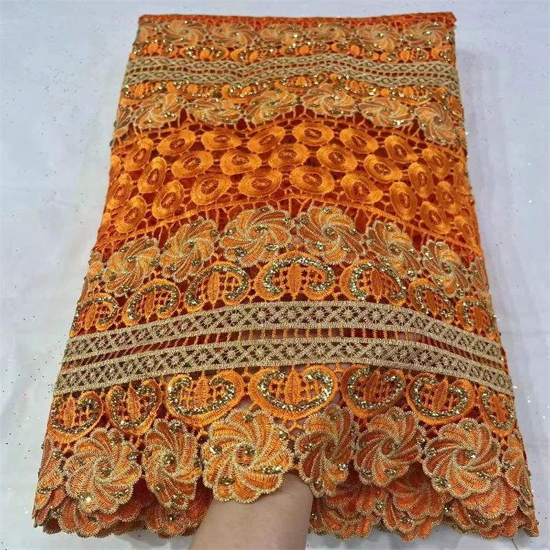 African Cord Lace Fabric 5 Yards High Quality Embroidery French Mesh Lace Fabric With Sequins Party Wedding Material For Sewing
African Cord Lace Fabric 5 Yards High Quality Embroidery French Mesh Lace Fabric With Sequins Party Wedding Material For Sewing