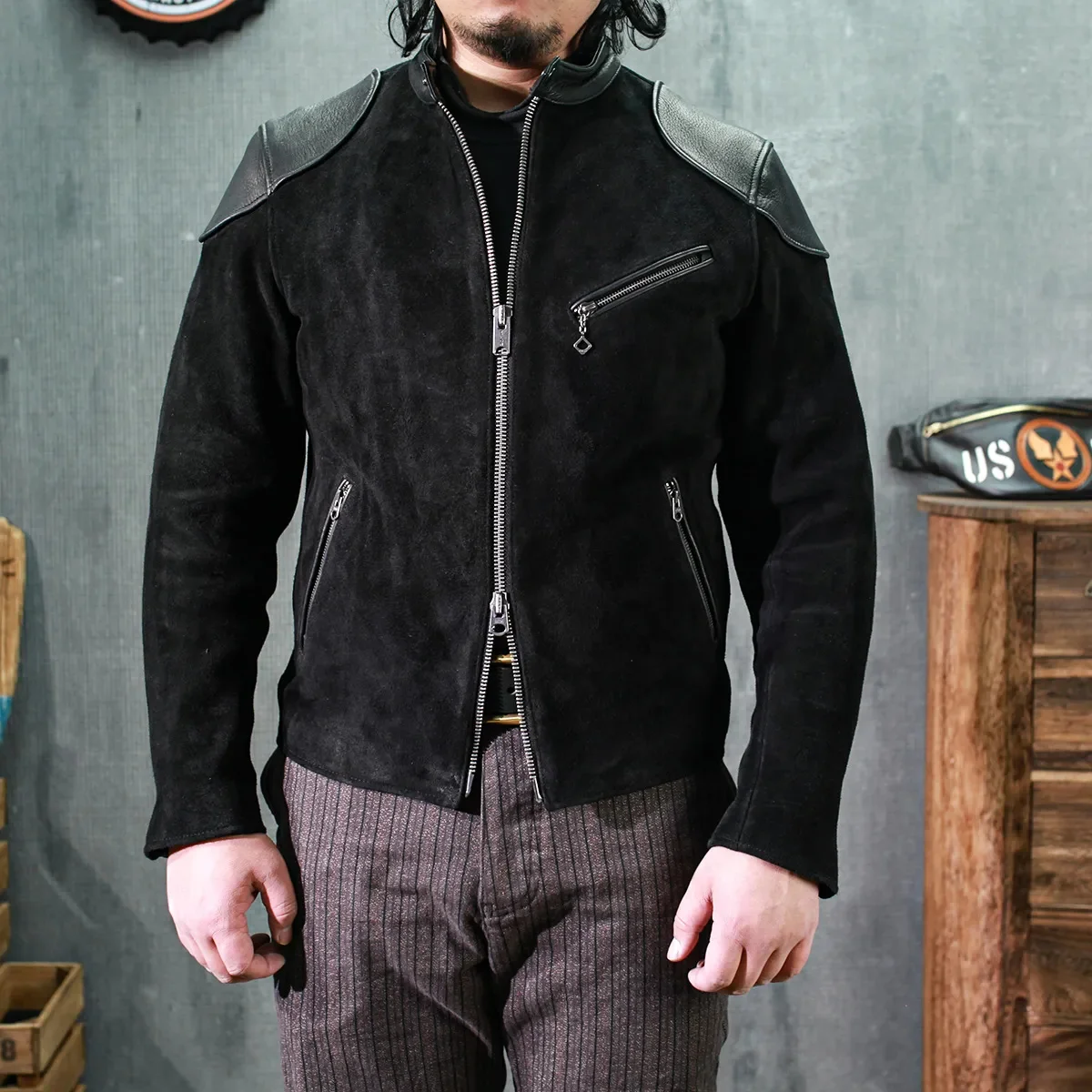 SDD1660 Super Top Quality Leather Outerwear Genuine USA Deer Skin Rider Jacket 
SDD1660 Super Top Quality Leather Outerwear Genuine USA Deer Skin Rider Jacket